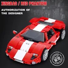 XingBao 03011 919 шт. Оригинальные творческие MOC Technic серии Красный фантом гоночный автомобиль набор детей строительные блоки кирпичи мальчик игрушка