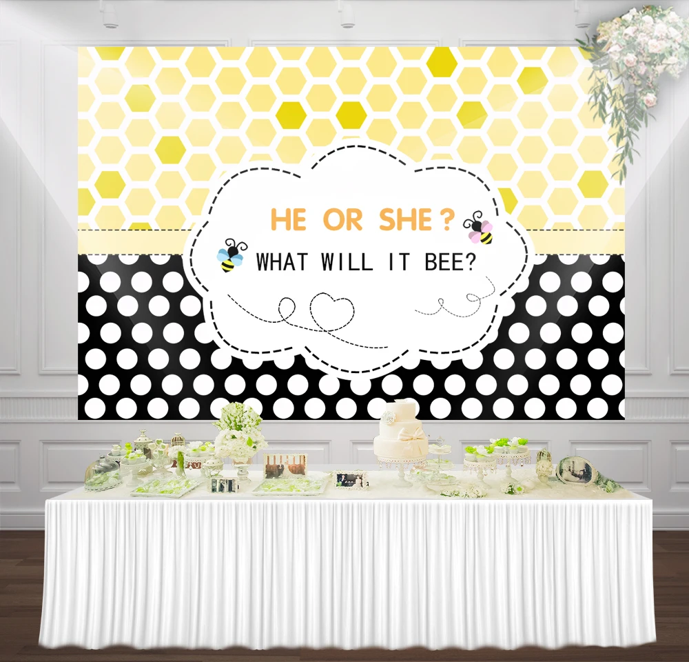Bee Gender Reveal Backdrop What Will It Bee Photography Background He Or She Boy Or Girl Bee Gender Reveal Party Banner Buy At The Price Of 3 98 In Aliexpress Com Imall Com
