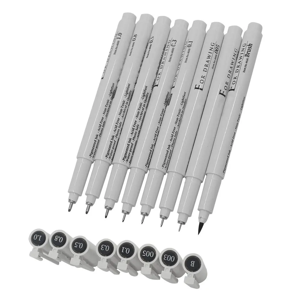

Japanese Technical Drawing Pen Professional Sketch Drawing Pen Precision Micro-Line Pens Pack of 8 Assorted Tip Sizes