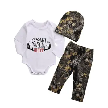 

Toddler Infant Baby Boy Girl Clothes Tops Pants Hat 3Pcs Set Outfit New 0-18M Toddler Pullover Long Sleeve Hot