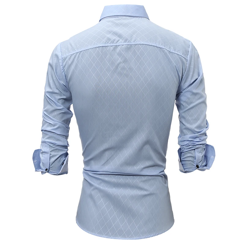 Мужская Облегающая рубашка camisa masculina YJ летняя с длинным рукавом 2019|fit shirt|men slim fit
