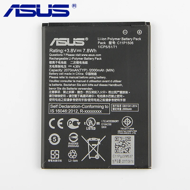 Аккумулятор ASUS C11P1506 для телефона ASUS Live G500TG ZC500TG Z00VD ZenFone Go 5,5 дюймов 2070 мАч