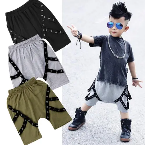 

2018 New Style Kids Baby Boys Rivet Harem Pants Children Summer Fashion Casual Loose Harem Mid Pants Cotton Trousers