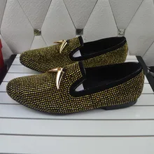 Name vogue Leopard Men Shoes Flats Sequined Detail Loafers Slip On Men Casual Shoes Crystal Breathable Wholesale Drop Shipping