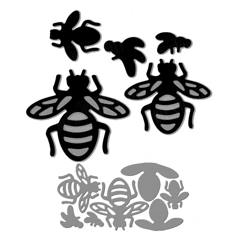 

YaMinSanNiO Flower and Bee Dies Animal Metal Cutting Dies for Card Making Scrapbooking Album Embossing Craft New 2019 for Dies
