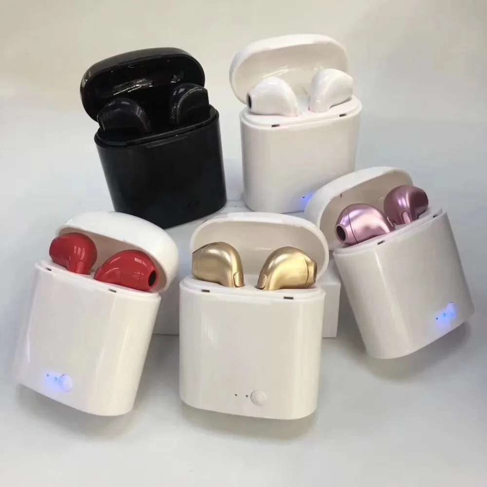 

in-ear for I7 i7s tws Bluetooth Earphone Earbuds Headset wireless headphone With Mic For iphone xiaomi huawei with charging box