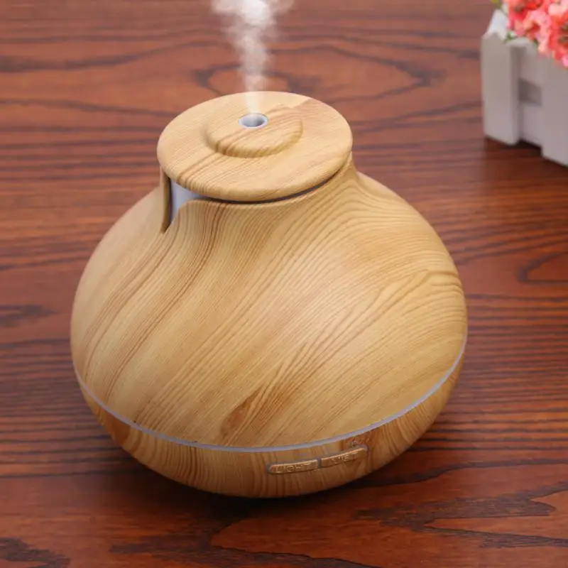 

400ml Wood Air Humidifier Ultrasonic Humidifier Essential Oil Diffuser Aroma Cool Mist Maker Fogger Atomizer LED Light Home