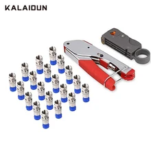 KALAIDUN плоскогубцы 22 шт. набор для зачистки проводов коаксиальный кабель щипцы коаксиальный инструмент для сжатия Инструмент для зачистки проводов с F RG6 RG59 разъемы