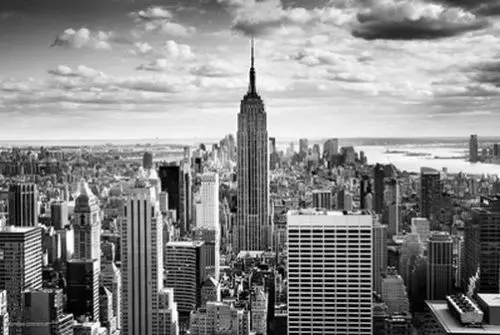 Эмпайр Стейт Билдинг Нью Йорк городской пейзаж SKYLINE NYC шелк постер декоративная