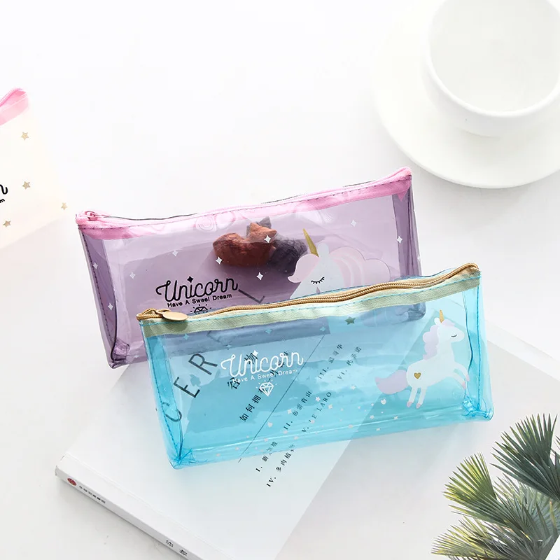 

Clear Jelly Pencil Case Unicorn Gel Cute School Supplies Stationery Gift School Cute Pencil Box Pencilcase Pencil Bag