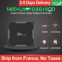 Arabic France Iptv X96 MAX Tv Box 4GB 64GB Android 8.1 With 1 Year QHDTV Code Morocco Netherlands Belgium Iptv Subscription     