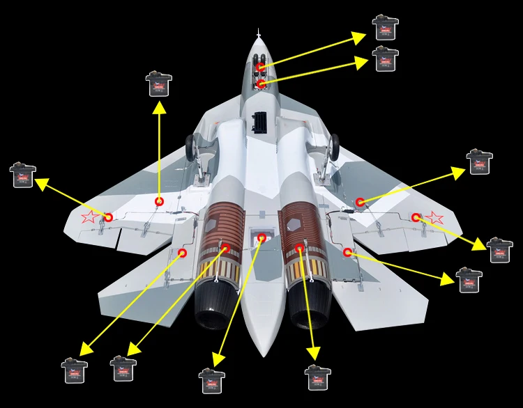 LX/полет в небе rc хобби Twin 12-лезвия 70 мм EDF T50/SU57 самолет комплект планера