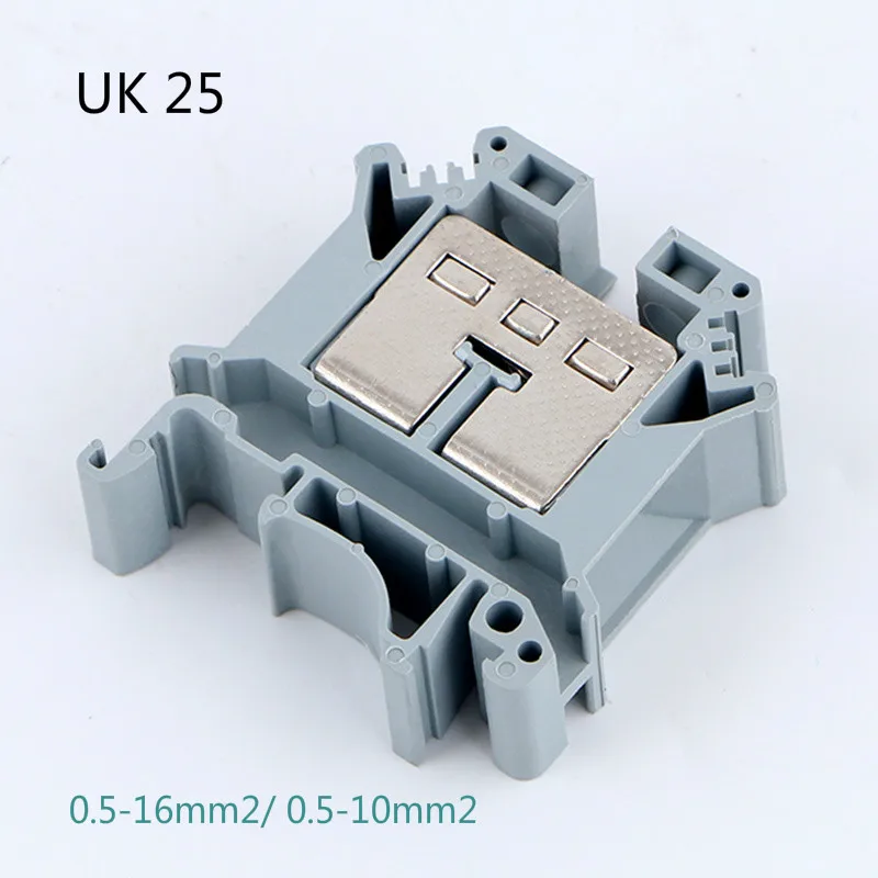 

10pcs Phonex Type UK-25 Din Mount Universal Wiring Conductor Connector 20-6 AWG Thin Modular Screw Terminal Blocks UK25N