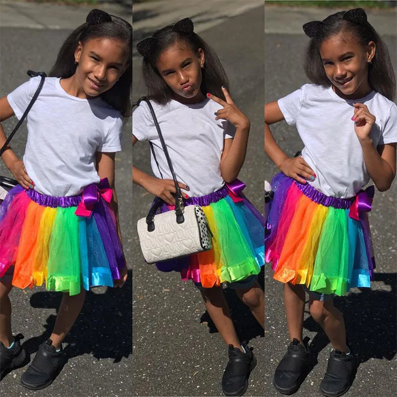 Rainbow Dress Children Girls Clothes Tutu Dresses for Kids Party Colorful Tulle Child Halloween Christmas Costume Acting Dancing (7)