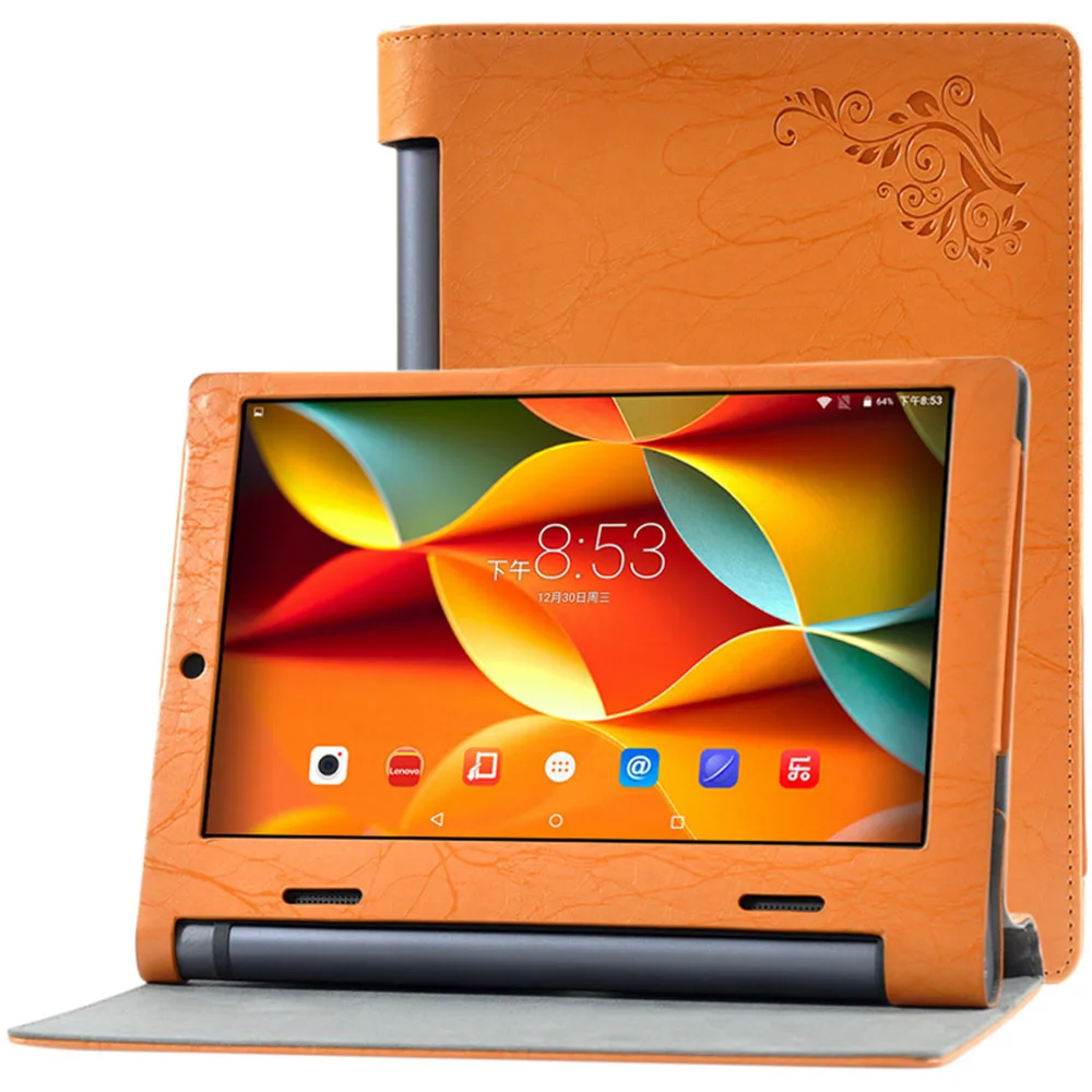 Чехол для lenovo YOGA Tablet 3 10 из искусственной кожи Funda для lenovo YOGA Tab 3 10 YT3-X50 X50F X50M X50L чехол для планшета+ стилус - Цвет: Orange