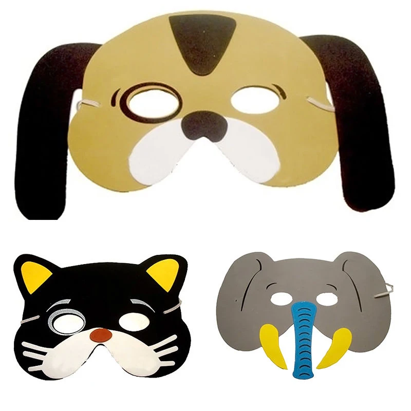 JX-LCLYL 10x Funny EVA Children Animal Masks Kid Birthday Party Woodland Farm Dress Prop