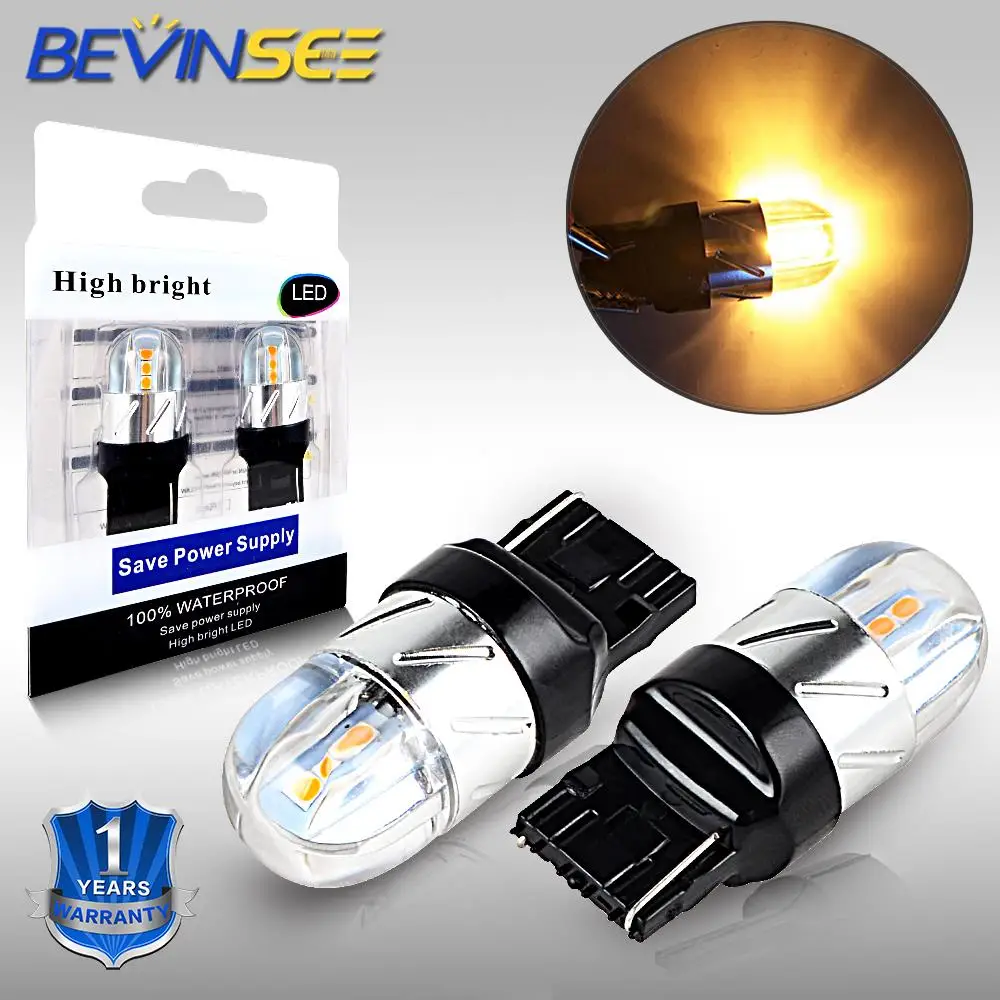 

2x Bulbs Yellow 7440 Car Turn Signal Light For Chevrolet Silverado 1500 2014 2015 2016 2017 2018 LED Lamps 3000K
