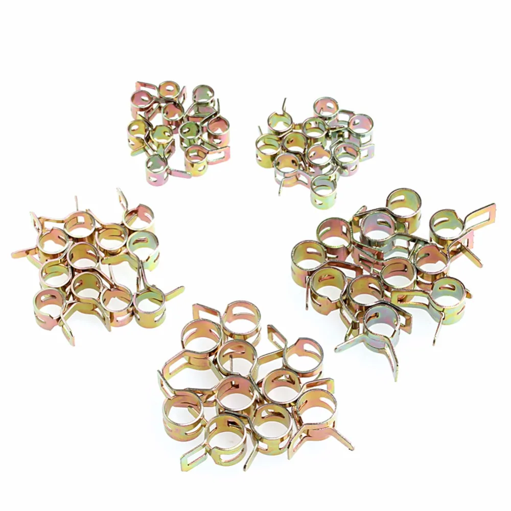 

50Pcs 5/6/7/8/9mm Spring Clip Fuel Line Hose Water Pipe Air Tube Clamps Fastener