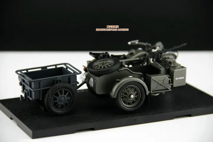 Классическая Металлическая Модель эвакуатора 1/24 R75 Второй мировой войны немецкий боковой трёхколёсный мотоцикл Настольный дисплей Коллекция Модель для детей
