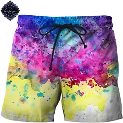 SplatterWatercolor по Brizbazaar Книги по искусству Для мужчин s Пляжные шорты Masculino Для мужчин короткие Plage 3d печать пляжные шорты Harajuku брюки