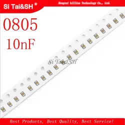 100 шт. 10nF X7R ошибка 10% 50 в 0805 103 SMD толстопленочный чип многослойный керамический конденсатор