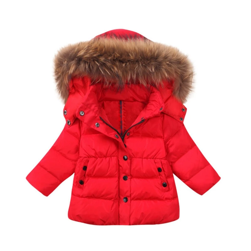 

2017 winter new down jacket The girl's pure color simple down jacket Girl high velvet down jacket Fashion new cold coat