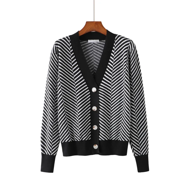 2019 New Spring Autumn Women Knitted Cardigan Fashion Elegant Outside Ladies Knitwear Coat Loose Long-Sleeved Female Tops Lj353