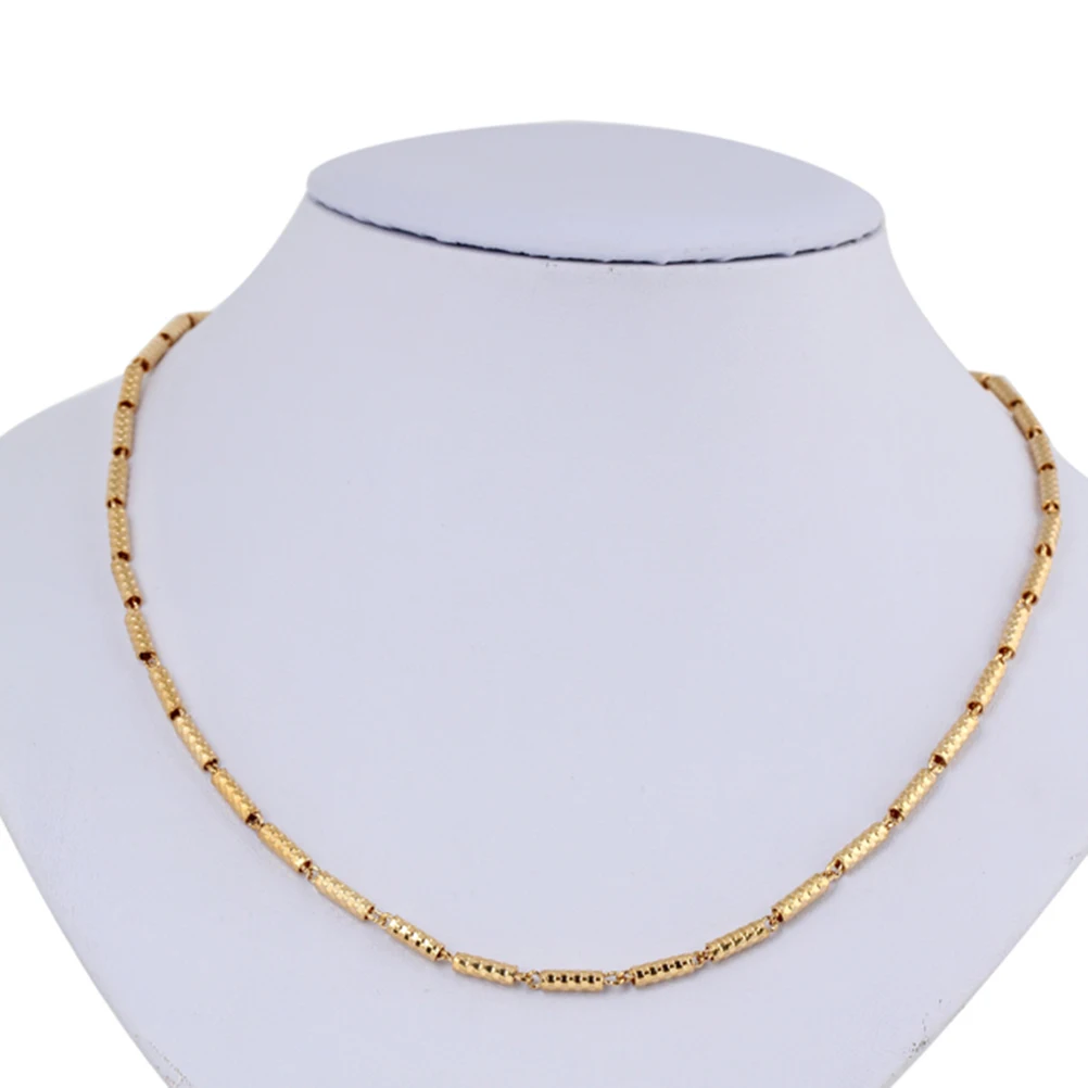

Fashion Men Women Cylinder Shaped Gold Pendant Necklace (Golden)