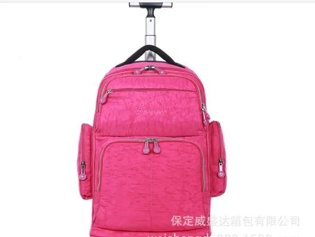 Дорожная сумка на колесиках для мужчин, Оксфорд, дорожная сумка на колесиках, рюкзак на колесиках, унисекс, деловой чемодан, чемодан на колесиках - Цвет: Red 21 Inch