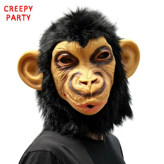 Buy Chimp Monkey Head Mask Adults Full Face Latex Gorilla Party Mask Animal