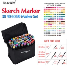 Touchnew Marker 30/40/60/80 Colo Artist Painting Manga Marker Set Best For Dual Headed Sketch Alcohol Based brush Marker