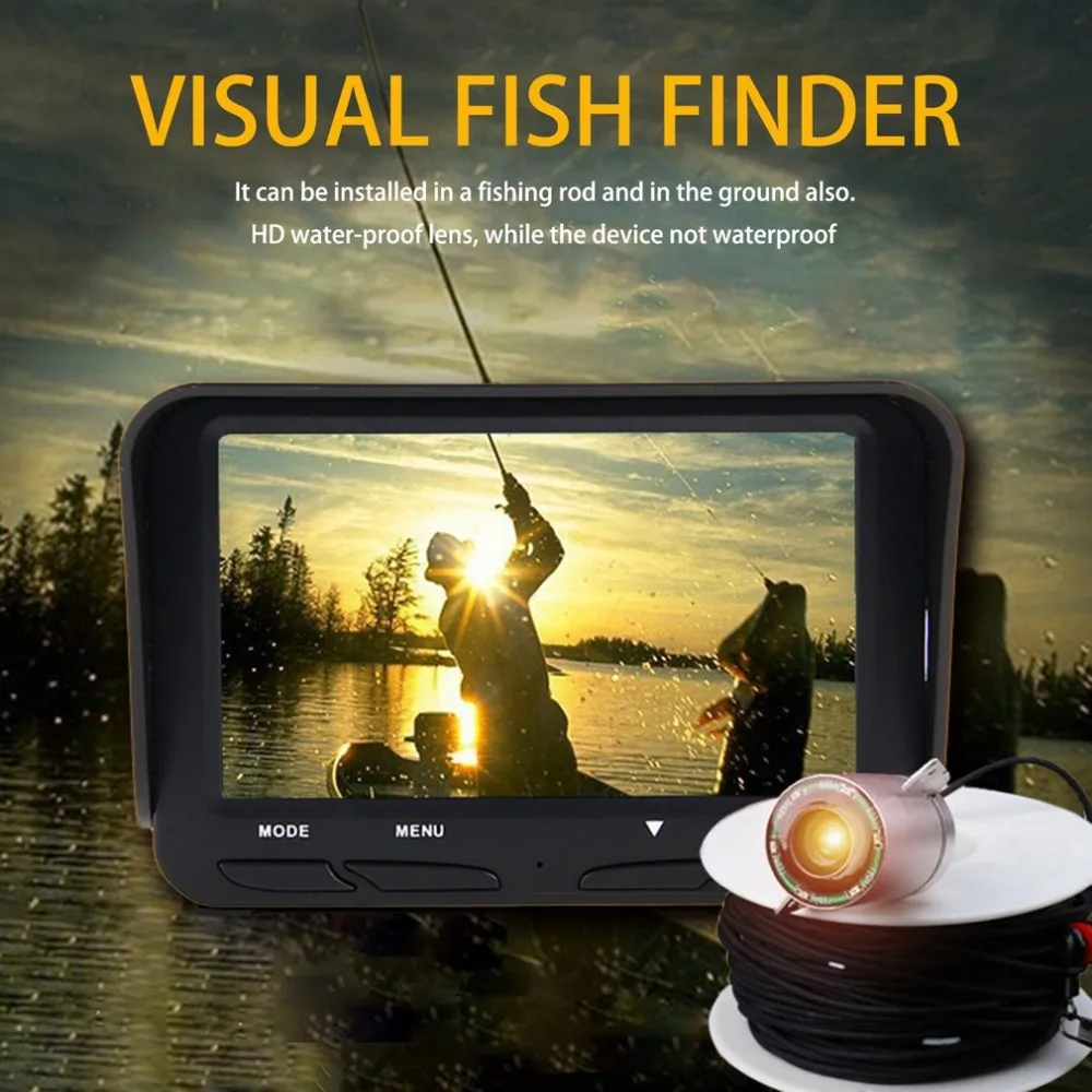 

Yolo Wide Angle Lens 4.3 Inch TFT LCD Fishfinder Display Dual Underwater Camera 200W HD Water-proof Lens Fishfinder