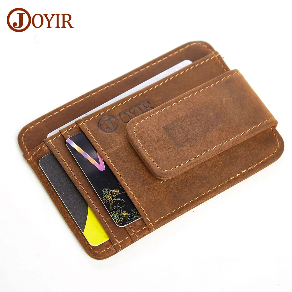 JOYIR Business Card Holders Genuine Leather Small Slim Wallet Vintage Cow Holder Clutch Purse &amp42 | Багаж и сумки