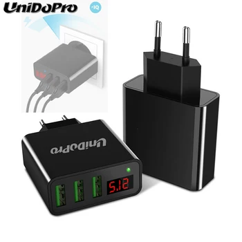 

Unidopro 3-Port USB EU Plug AC Wall Charger for Teclast P10 T10 X3 Plus X10 X5 Pro Tablet PC 2.4A Travel Chargeur w/ LED Display