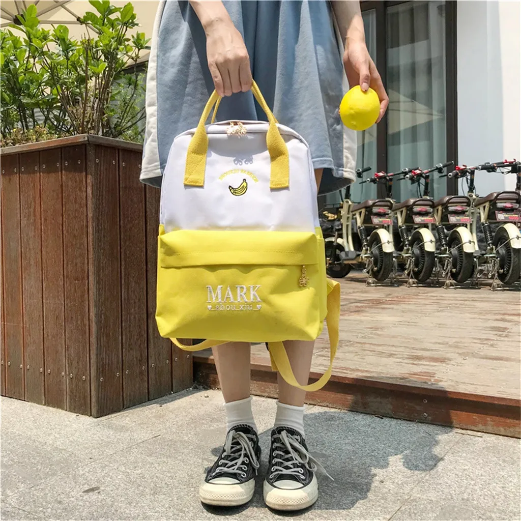 

Women Nylon Backpacks Candy Color Waterproof School Bags for Teenagers Girls Big Cute Laptop Backpack Patchwork Kawaii Backpack