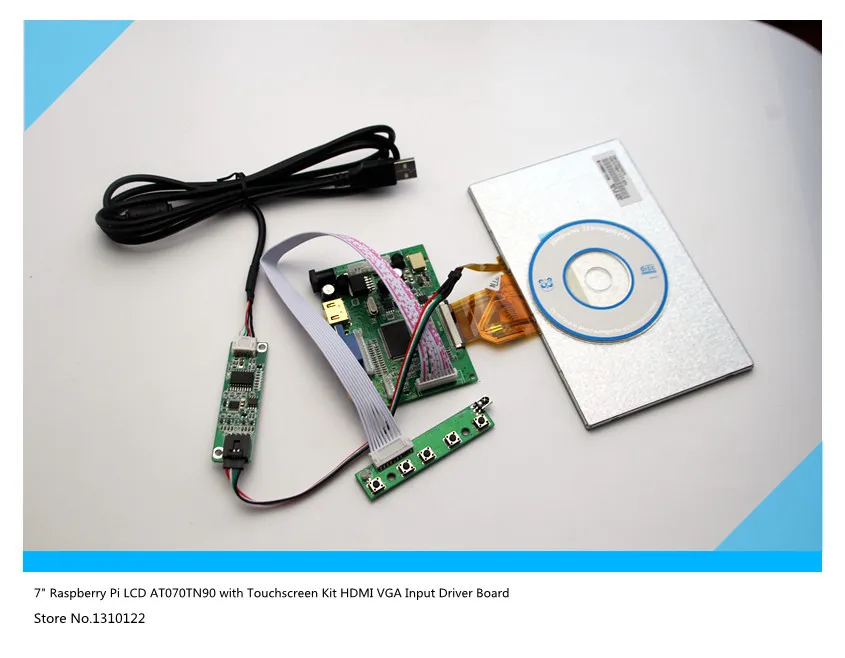 7inch Raspberry Pi LCD Touch Screen Display TFT Monitor AT070TN90 with Touchscreen Kit HDMI VGA Input Driver Board