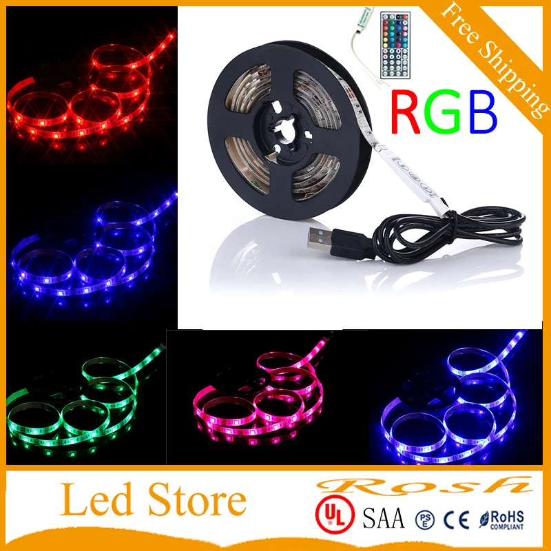 Светодиодная лента 5050 RGB 300Led Гибкая светодиодная Водонепроницаемая + 44 клавишный