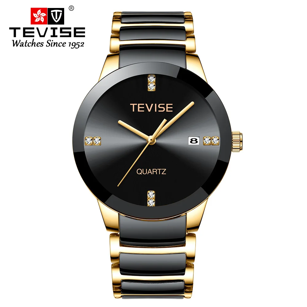 TEVISE Man Watch 2019 Luxury Brand Quartz Wristwatch Mens Ceramic Casual Personality Male Clock erkek kol saati T845GS (16)