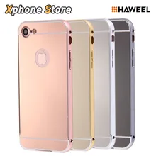 Для iPhone 7 Отделяемый гальваническим зеркалом Push Pull PC защитный чехол задняя крышка корпуса+ металлическая Рамка бампера