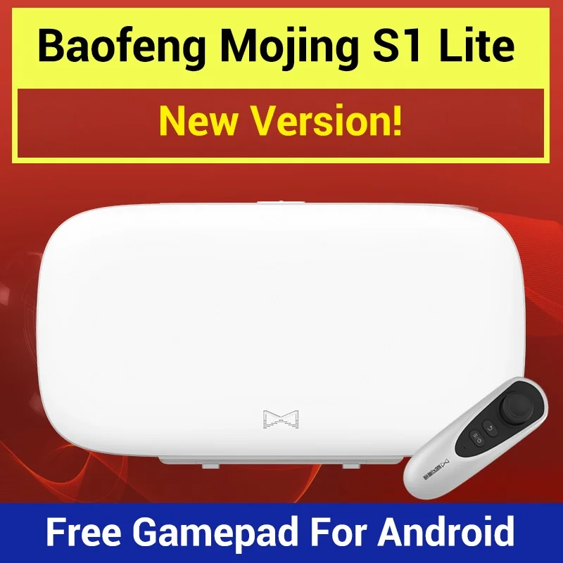 Baofeng Mojing S1 Очки виртуальной реальности 3D VR гарнитура с линзой Френеля 110 FOV+ Бесплатный пульт дистанционного управления для iPhone и Android смартфонов - Цвет: with Gamepad