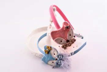 

10pcs Fashion Cute Bow Fox Hairbands Hair Sticks Floral Glitter Lace Animal Hard Headbands Headwear Girls Hair Accessories