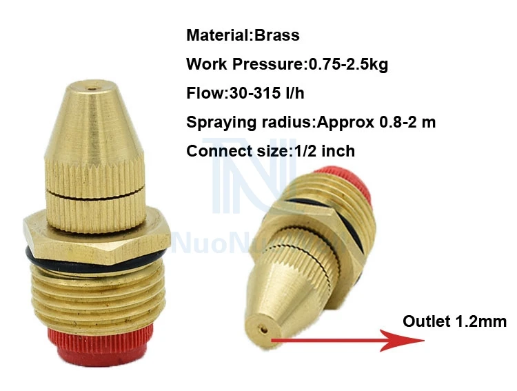 NuoNuoWell орошение 1/2 дюймов мужской виток резьбы Регулируемый микро оросительное сопло распылительные насадки для системы охлаждения