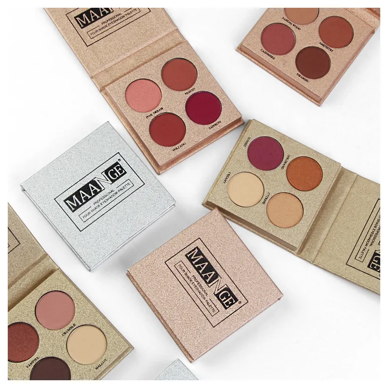 

Professional Fashion Eye Makeup Shadow Palette 4 Colors Matte Powder for 3D Eye Makeup Cream Eye Shadow Beauty Glaze