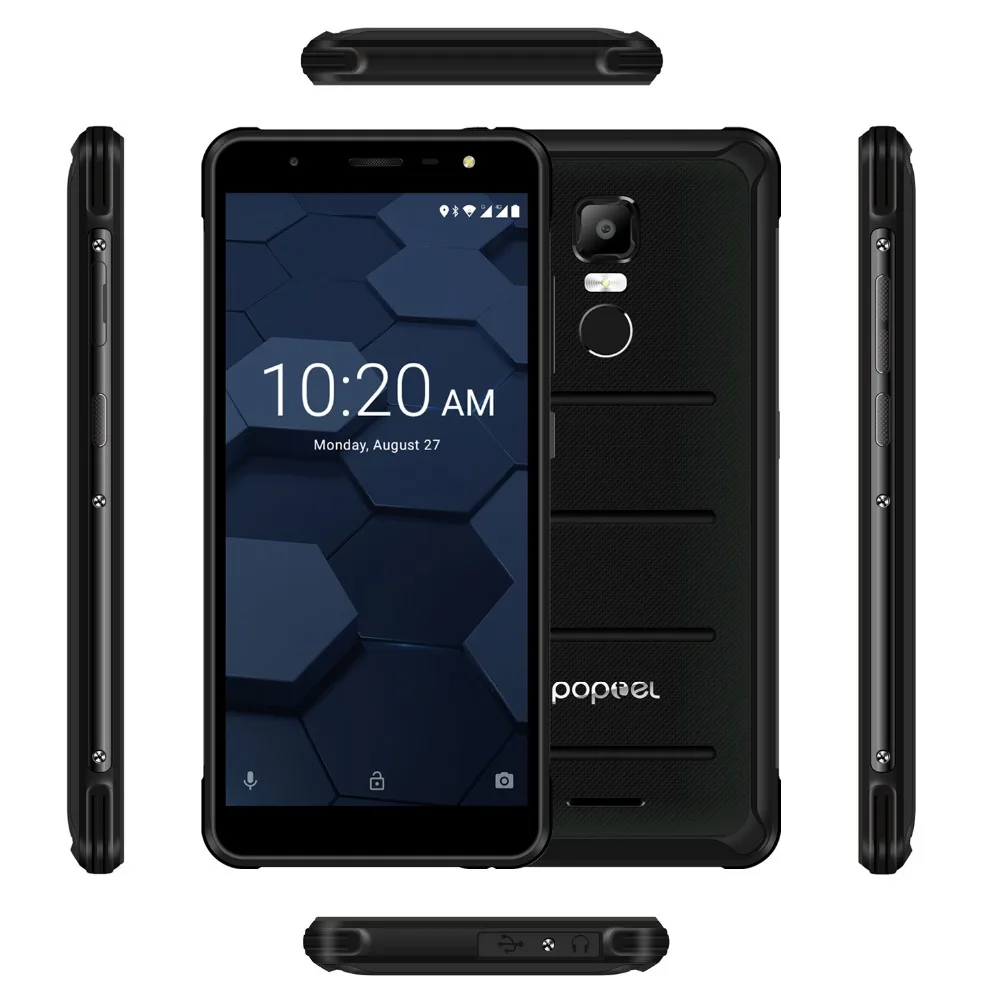 POPTEL P10 смартфон с 5 дюймовым дисплеем восьмиядерным процессором MT6763 ОЗУ 4 Гб ПЗУ 64