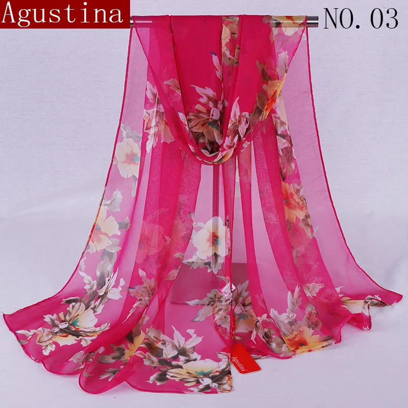 

Chiffon scarf Print Soft designer brand ladies scarves for women shawl wrap luxury long fallow thick high quality women fashion