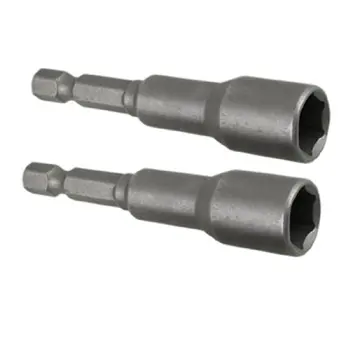 

WSFS Hot Sale 2Pcs 1/4 Shank Magnetic 10mm Socket Wrench Hex Nut Driver Bit