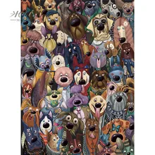 Michelangelo деревянные головоломки 500 1000 1500 2000 шт собачья Группа фото Мультяшные Животные Детская развивающая игрушка декор для рисования