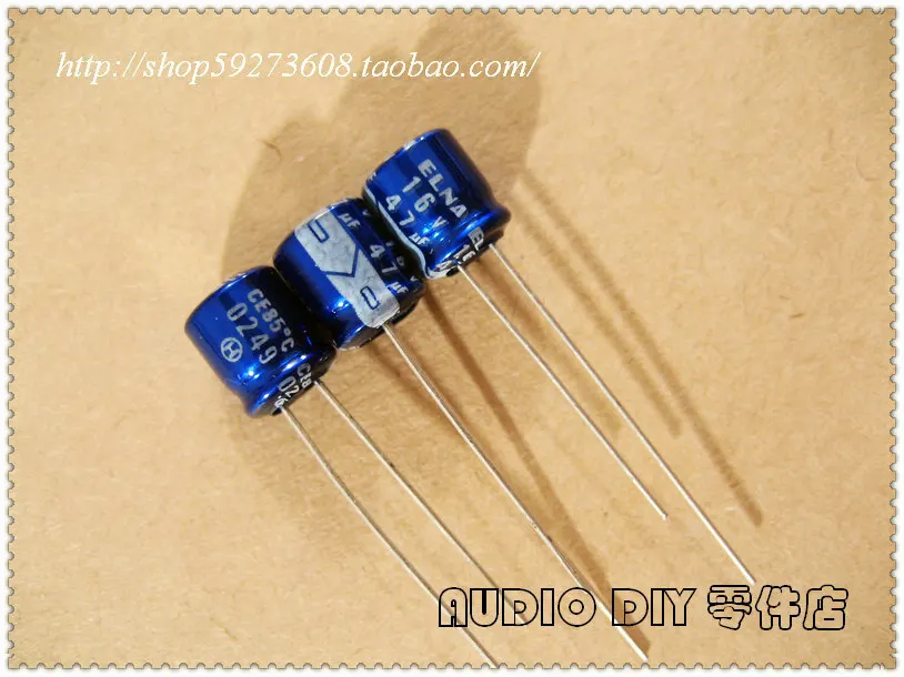30PCS/50PCS ELNAสีฟ้าRobe RC2 Series 47UF/16Vขนาดเล็กElectrolytic