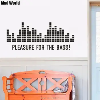 

Mad World-Pleasure For The Bass Music Quote Wall Art Stickers Wall Decal Home DIY Decoration Removable Room Decor Wall Stickers
