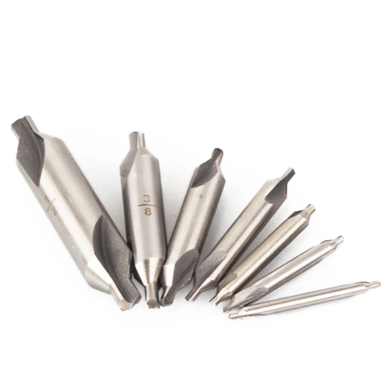 7 Size Drill and Chamfer Center Spotting Drill Bit Set Combined
